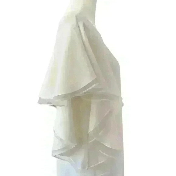 BCBG Maxazria Women’s Dress Size 2 White Ruffle Sleeve LWD Bride - Picture 6 of 11